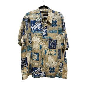 Black Point Sportswear Vintage Hawaiian Button Down Shirt Cotton Men's Size XXL
